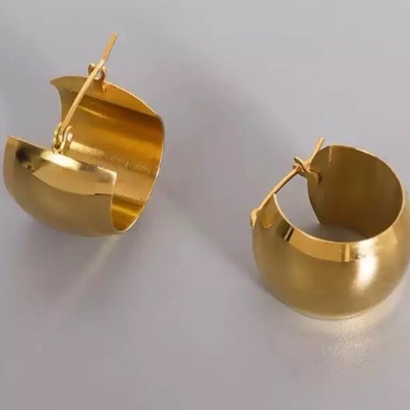 💛Gold plated earrings C -hoop earrings stylish earrings - Picture 3 of 5